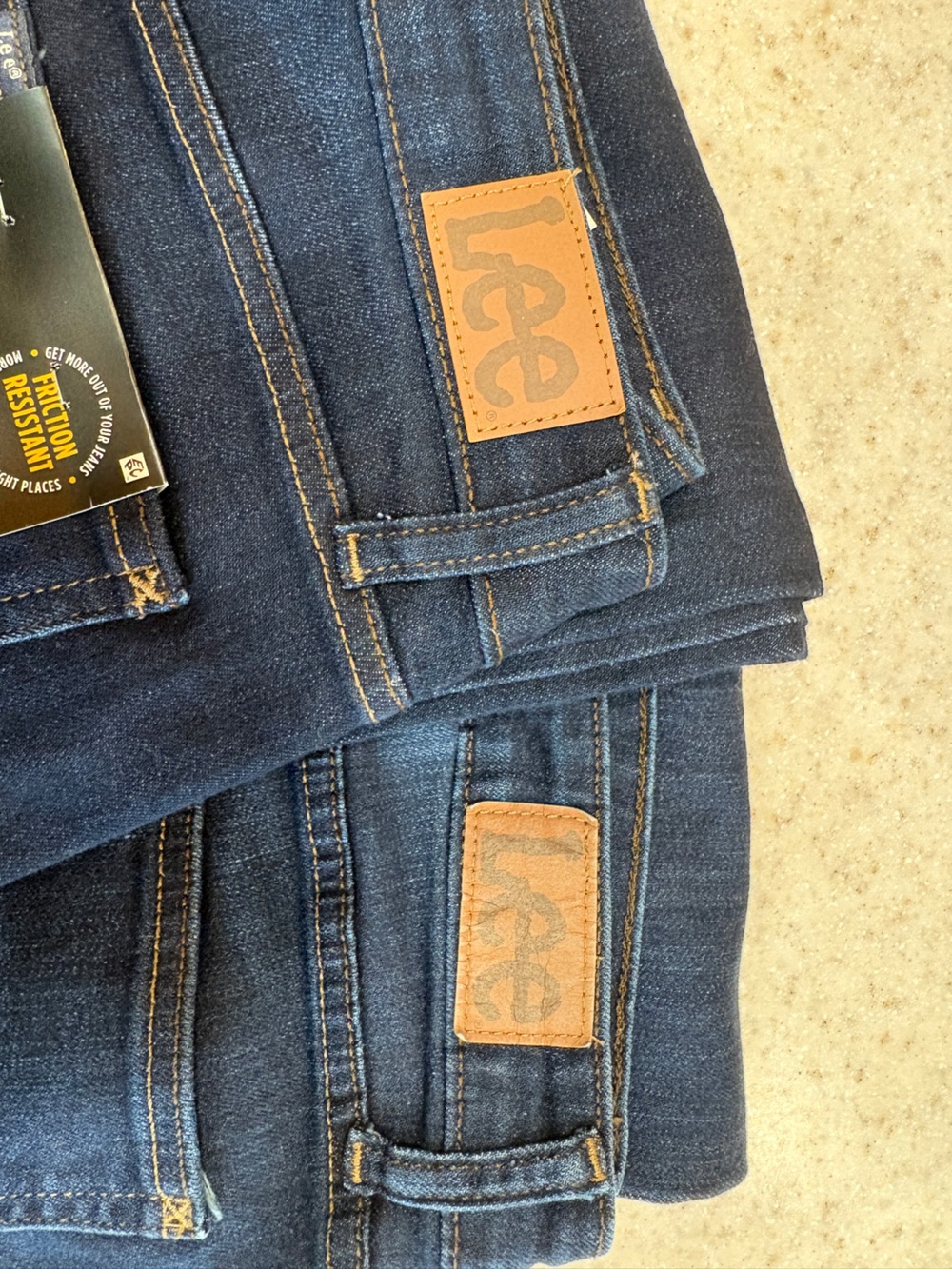 2 pairs Lee Women's Straight Leg Jeans in Dark Indigo and lighter Indigo
